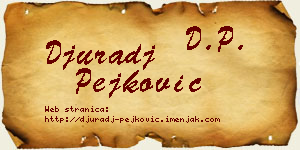 Đurađ Pejković vizit kartica